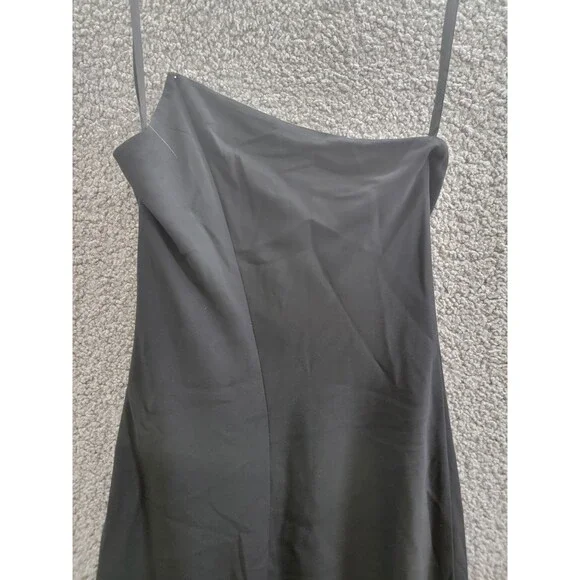 STAUD Elodie One-Shoulder Crystal-Embellished Crepe Gown Women's 00 Black Zip - Picture 10 of 15